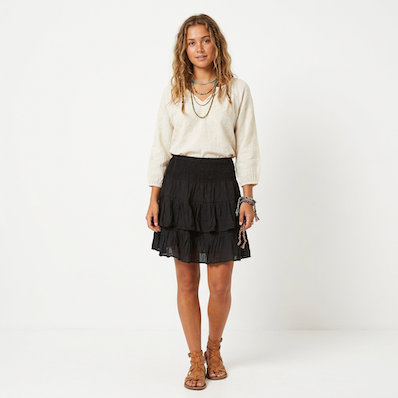 Black Rara Rayon Skirt